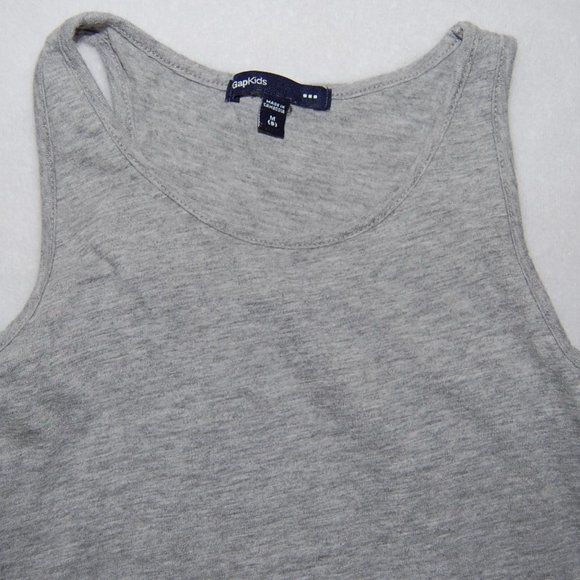 GAP Girls Size M (8) Cotton Gray Sleeveless Ruffle Dress - Picture 3 of 3